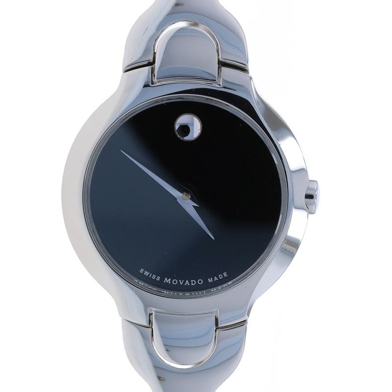 Brand: Movado
Model: Museum
Model Number: 84.A1.1846
Movement: Quartz
Number of Jewels: 3
Movement Maker: Swiss
Dial Color: Black

Metal Content: Stainless Steel

Fastening Type: Fold-Over Clasp
Features: 
Sleek, modern dial design 
Dot marking the