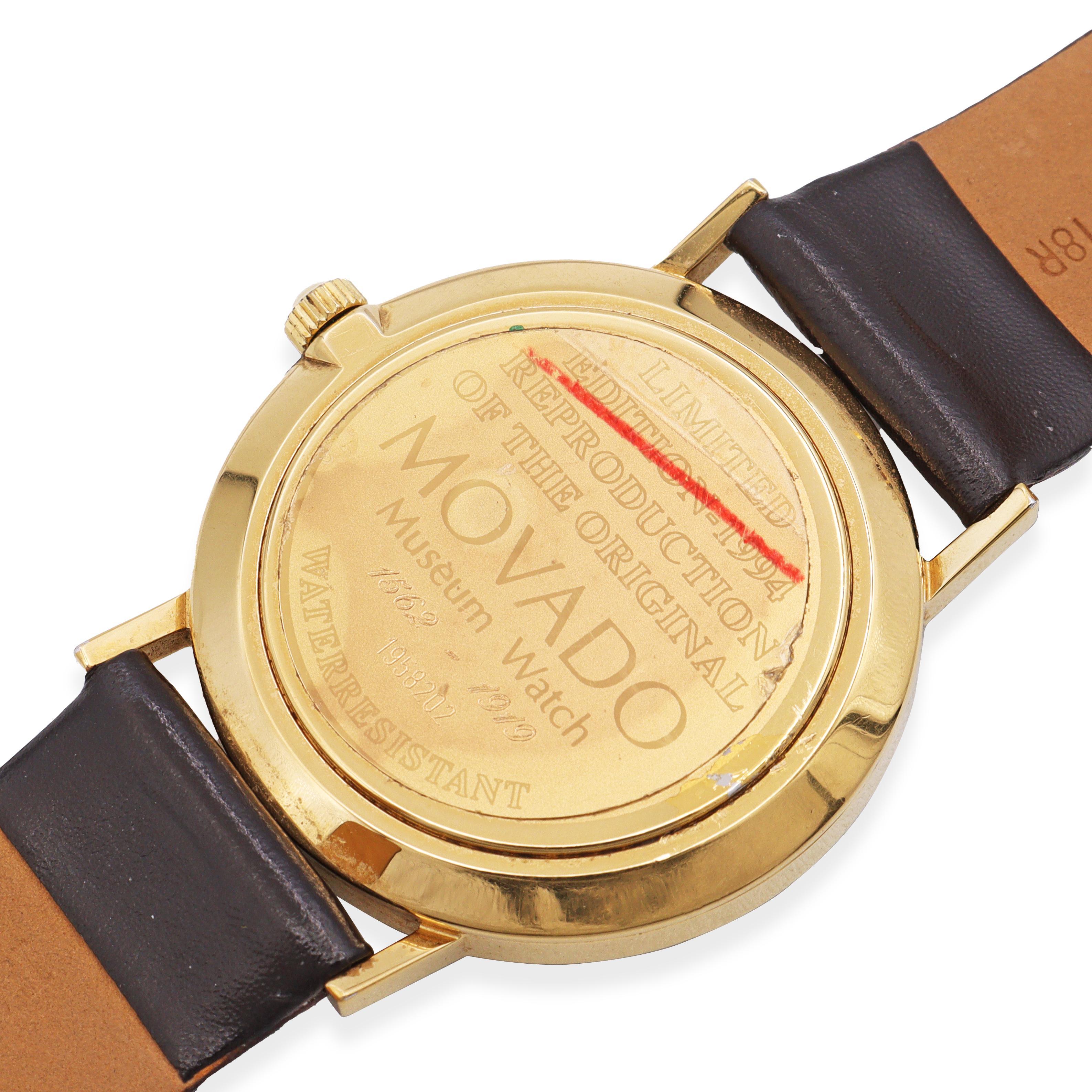 Uomo Orologio da uomo Movado Museum Edizione Limitata 1994 Quadrante Nero Carica Manuale in vendita