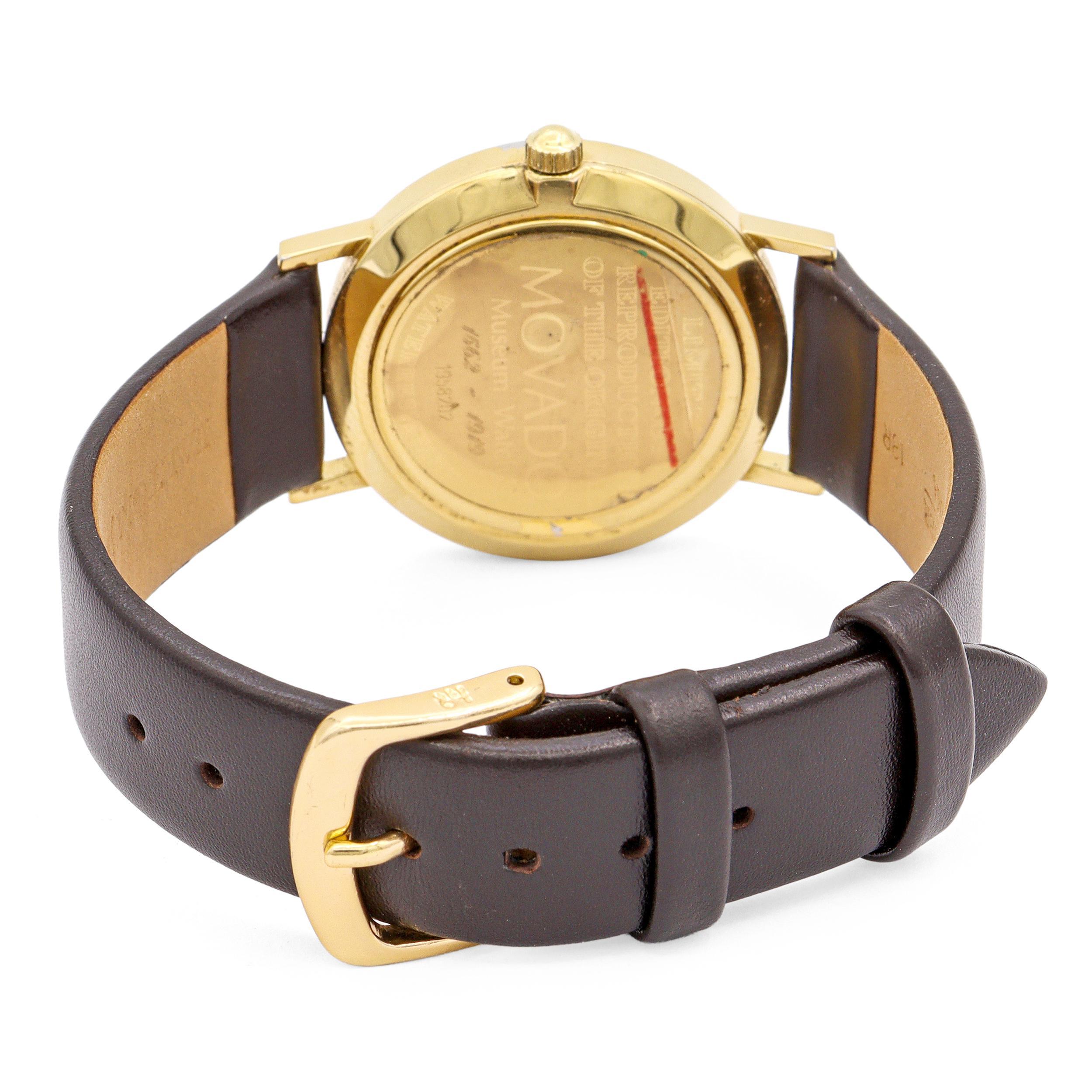 Orologio da uomo Movado Museum Edizione Limitata 1994 Quadrante Nero Carica Manuale in vendita 1