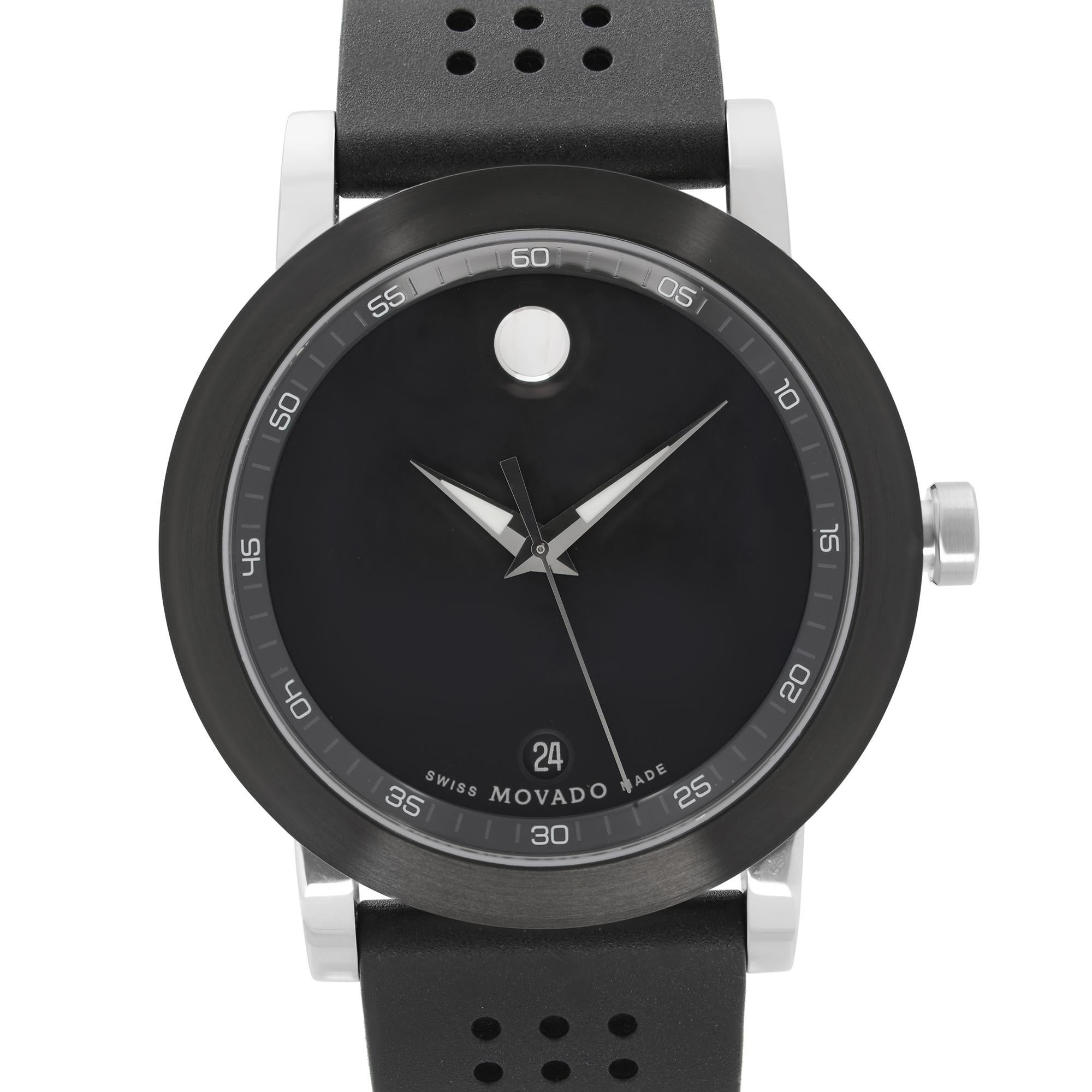 Store Display Model Movado Museum Sport Steel Rubber Strap Black Dial Quartz Men's Watch 0606507. Original Box and Papers are Included. Covered by 1-year Chronostore Warranty.
Details:
MSRP 795
Brand Movado
Department Men
Model Number