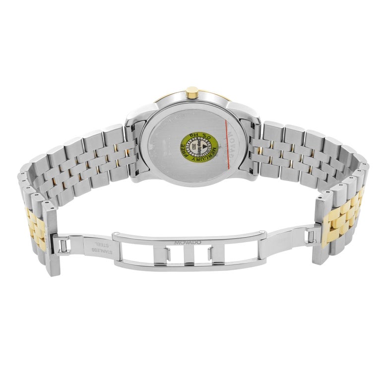 Movado Museum Two-Tone Steel Black Diamond Dial Quartz Mens Watch 0606879