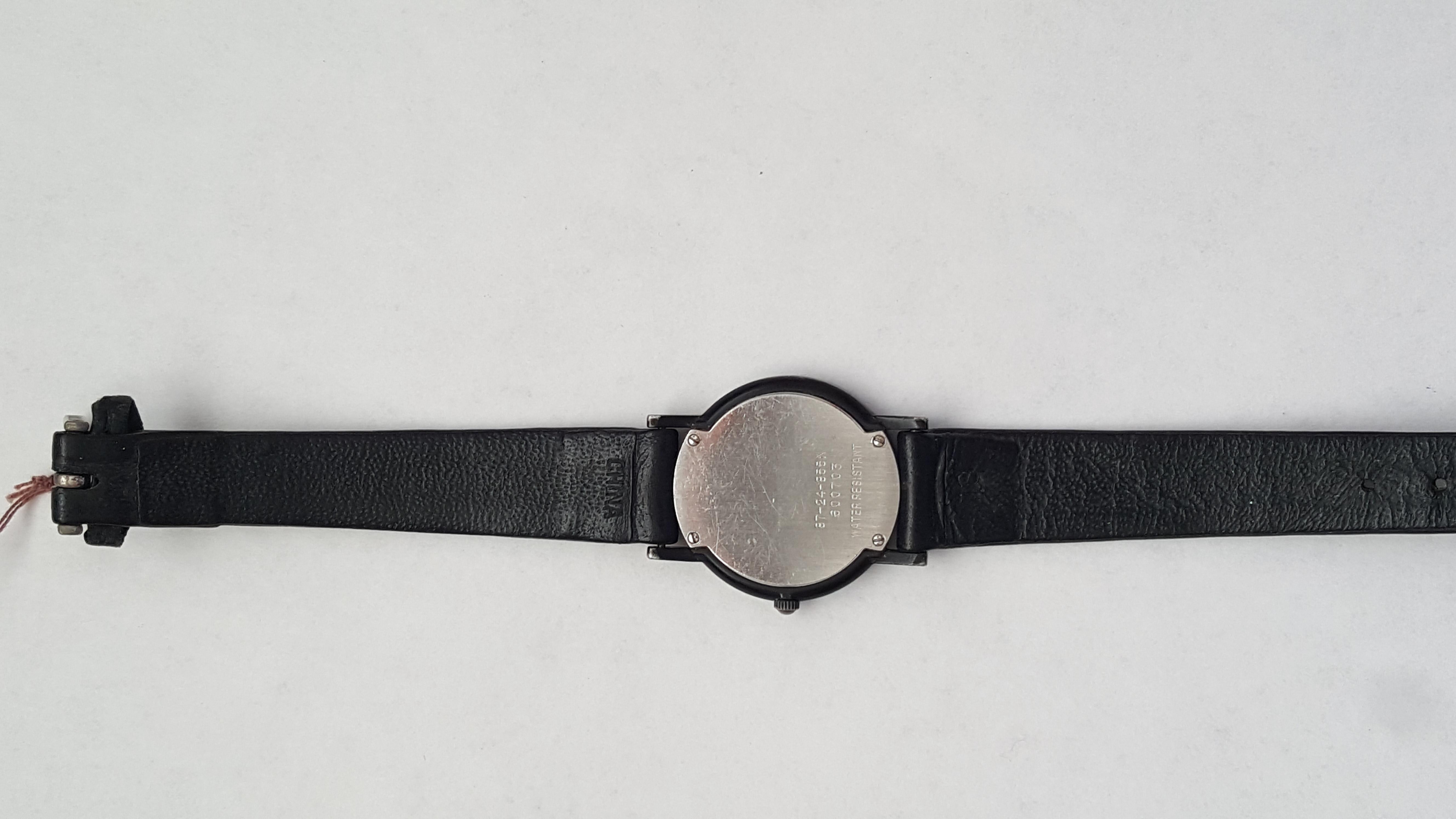 Contemporary Movado Museum Watch, Black Dial Quartz, Water Resistant