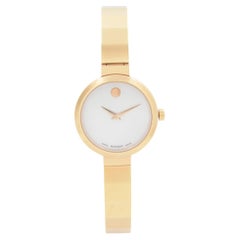 Movado Novella Montre pour femme 24 mm avec cadran en or rose et quartz blanc avec cadran MOP 0607112