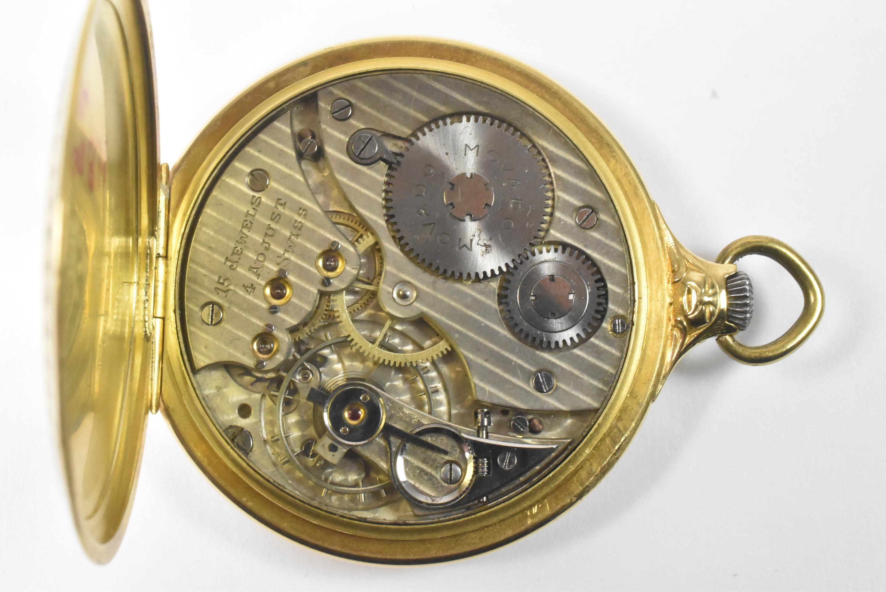 Gold Movado of Enamel 18k Pocket Watch For Sale