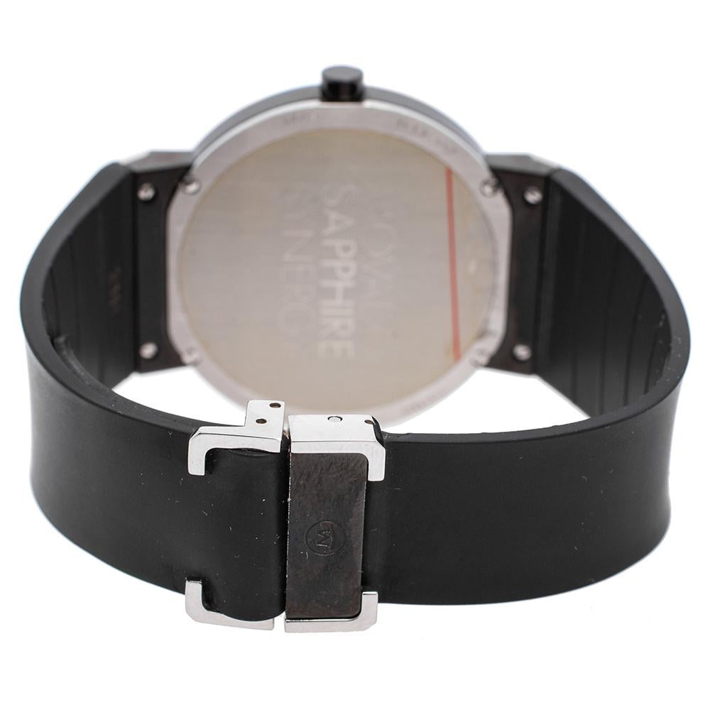 Contemporary Movado Plated Stainless Steel Sapphire Synergy Men's Wristwatch 42 mm