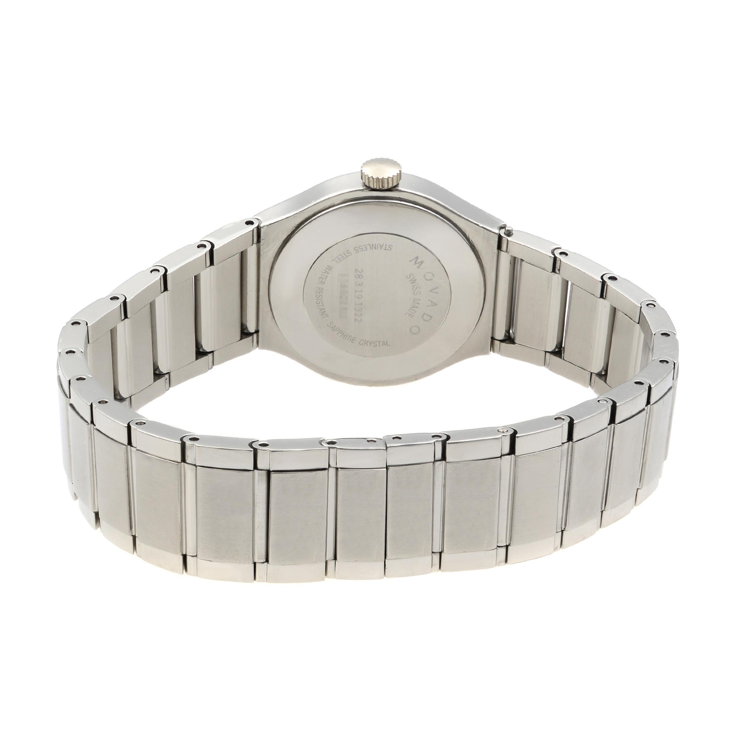 Movado Quadro Museum Acero bicolor Esfera negra Reloj de cuarzo para señora 0606955 2