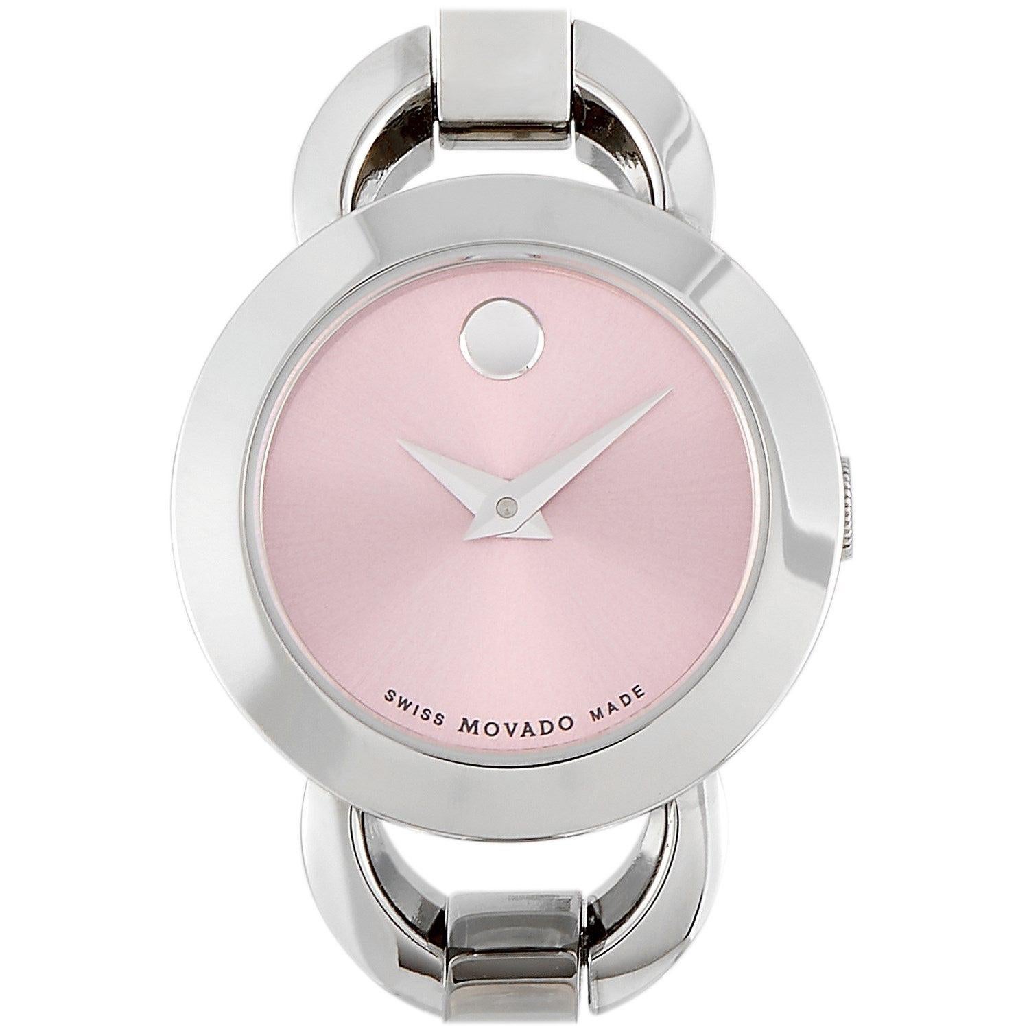 Movado Rondiro Pink Dial Stainless Steel Watch 606797