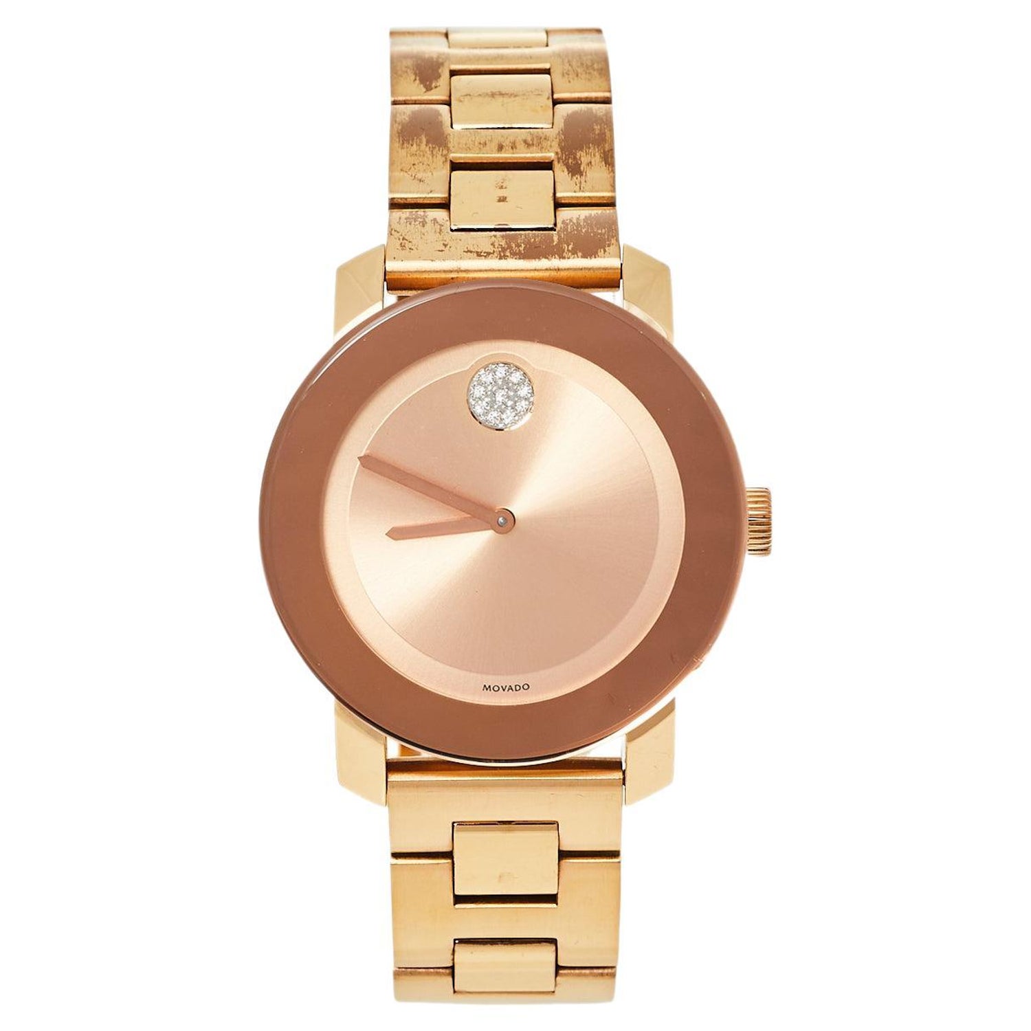 Movado Rose Gold Plated Bold MB.01.3.34.6039 Women's Wristwatch 36 mm For  Sale at 1stDibs