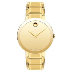 Movado Sapphire 39mm Gold Museum Dial Stainless Steel Men's Watch 607180