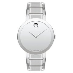 Movado Sapphire 39mm Silver Dial Stainless Steel Men's Watch 607178