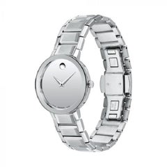 Movado Sapphire Mirror Silver Dial 28mm Stainless Steel Ladies Watch 607547