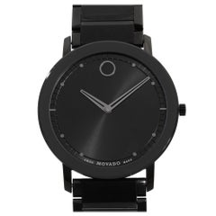 Movado Sapphire PVD Stainless Steel Black Dial Quartz Men's Watch 0606882