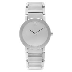 Movado Sapphire Stainless Steel Silver Mirror Dial Quartz Mens Watch 0606093