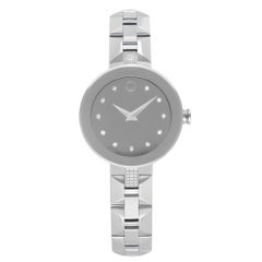 Movado Sapphire Steel Silver Mirror Diamond Dial Quartz Ladies Watch 0606815