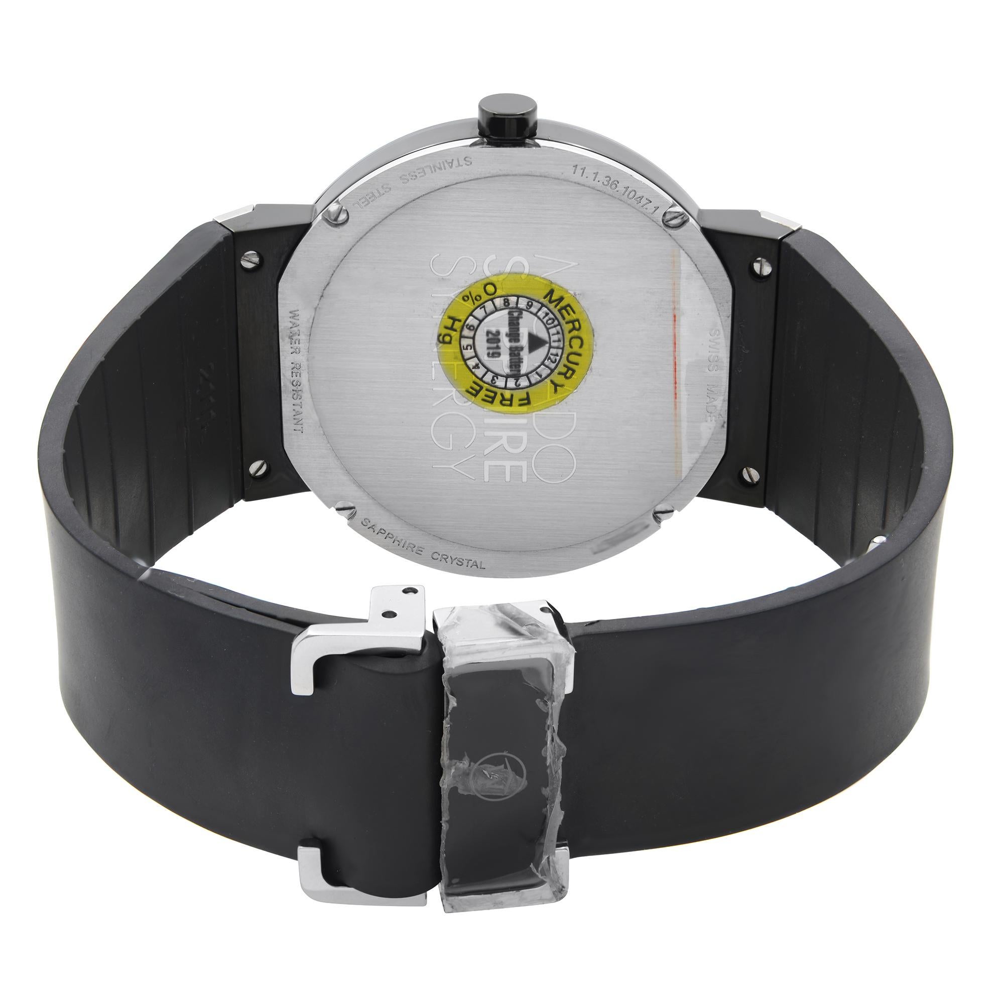 Movado Sapphire Synergy Replacement Band - Black Rubber/Silicone, 26mm, Fits Case-Back 31.1.36.1141