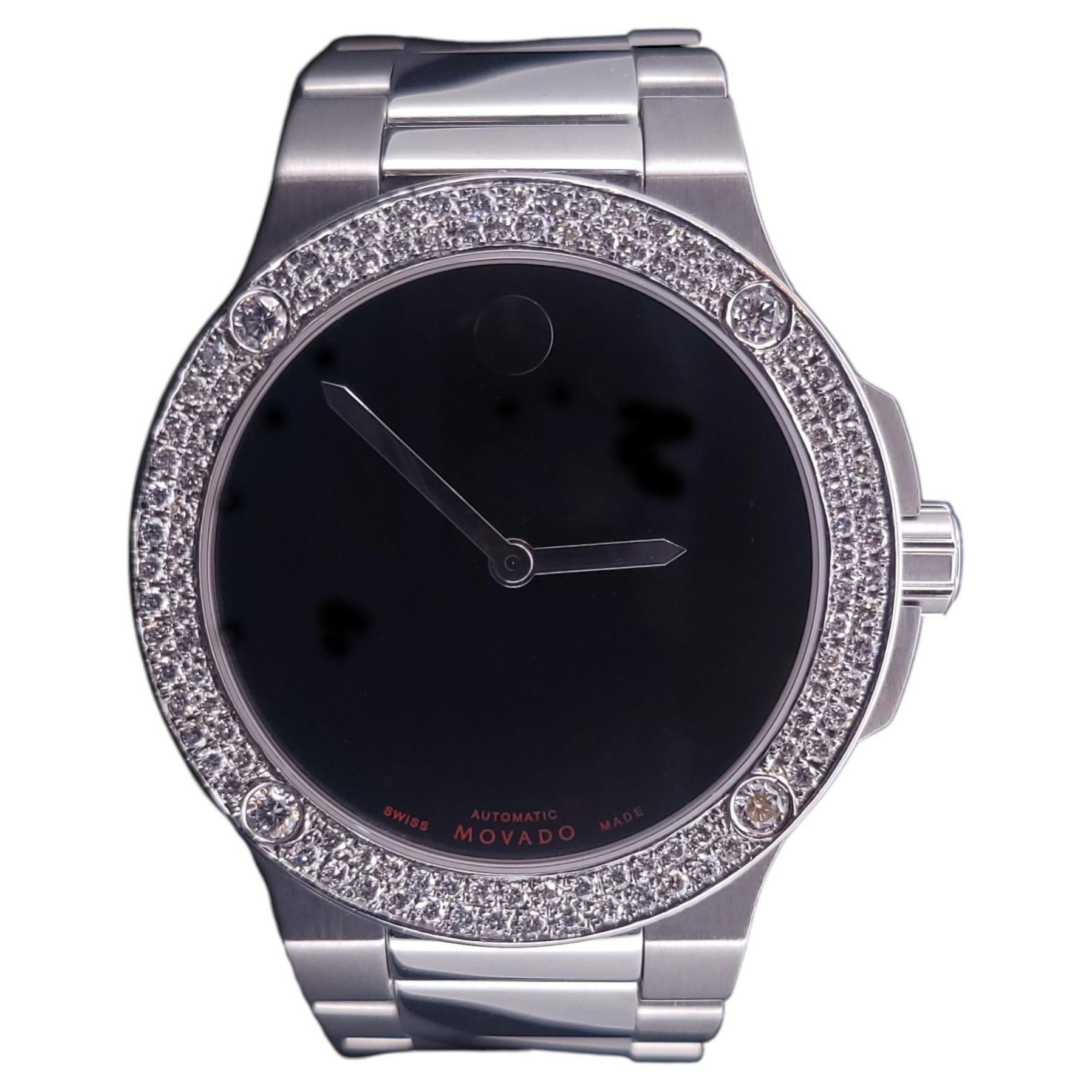 Movado SE Extreme 44mm Black Dial Quartz Stainless Steel Men's Wristwatch For Sale