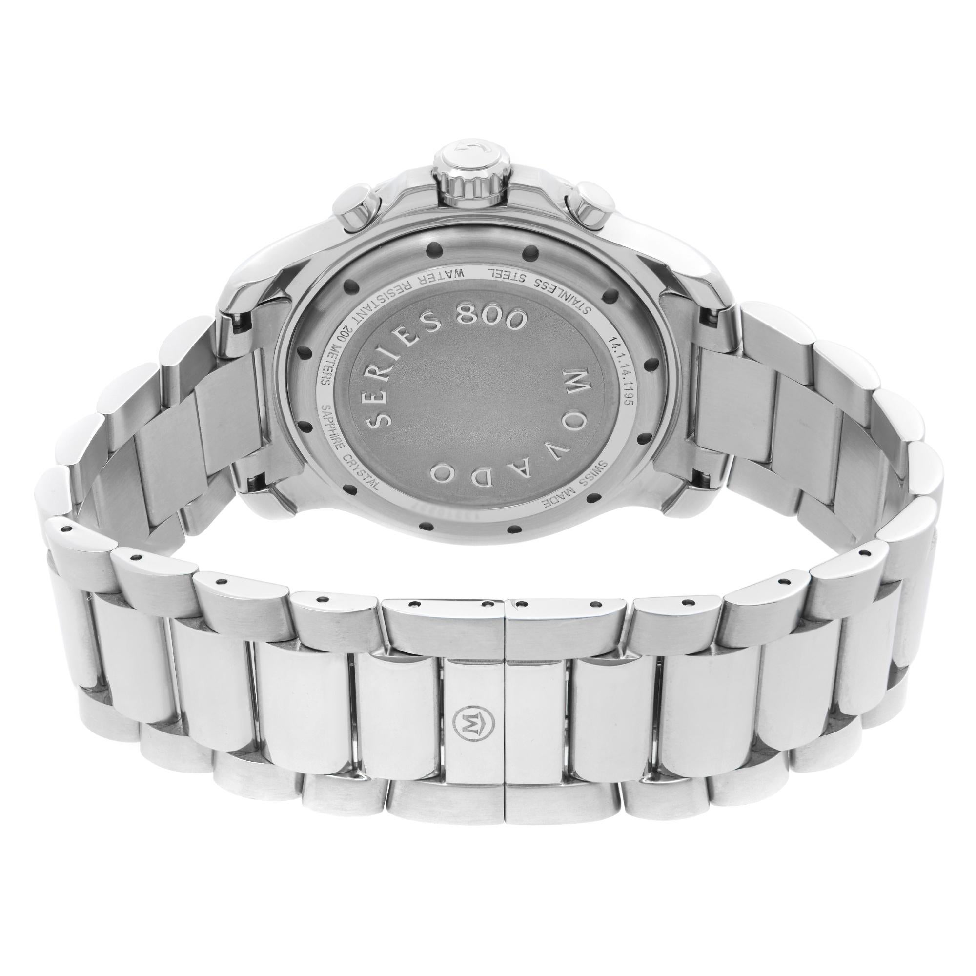 Movado Series 800 Chronograph Steel Black Dial Quartz Mens Watch 2600110 1