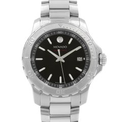 Movado Series 800 Black Dial Stainless Steel Bracelet Quartz Mens Watch 2600110M