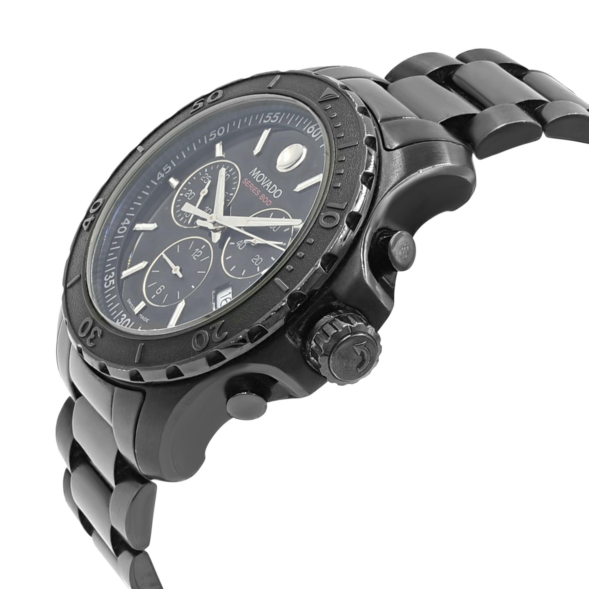 Movado Series 800 Chronograph Black Dial Quartz Stainless Steel Watch  2600119 at 1stDibs | movado series 800 black, movado 800 series black, movado  series 600