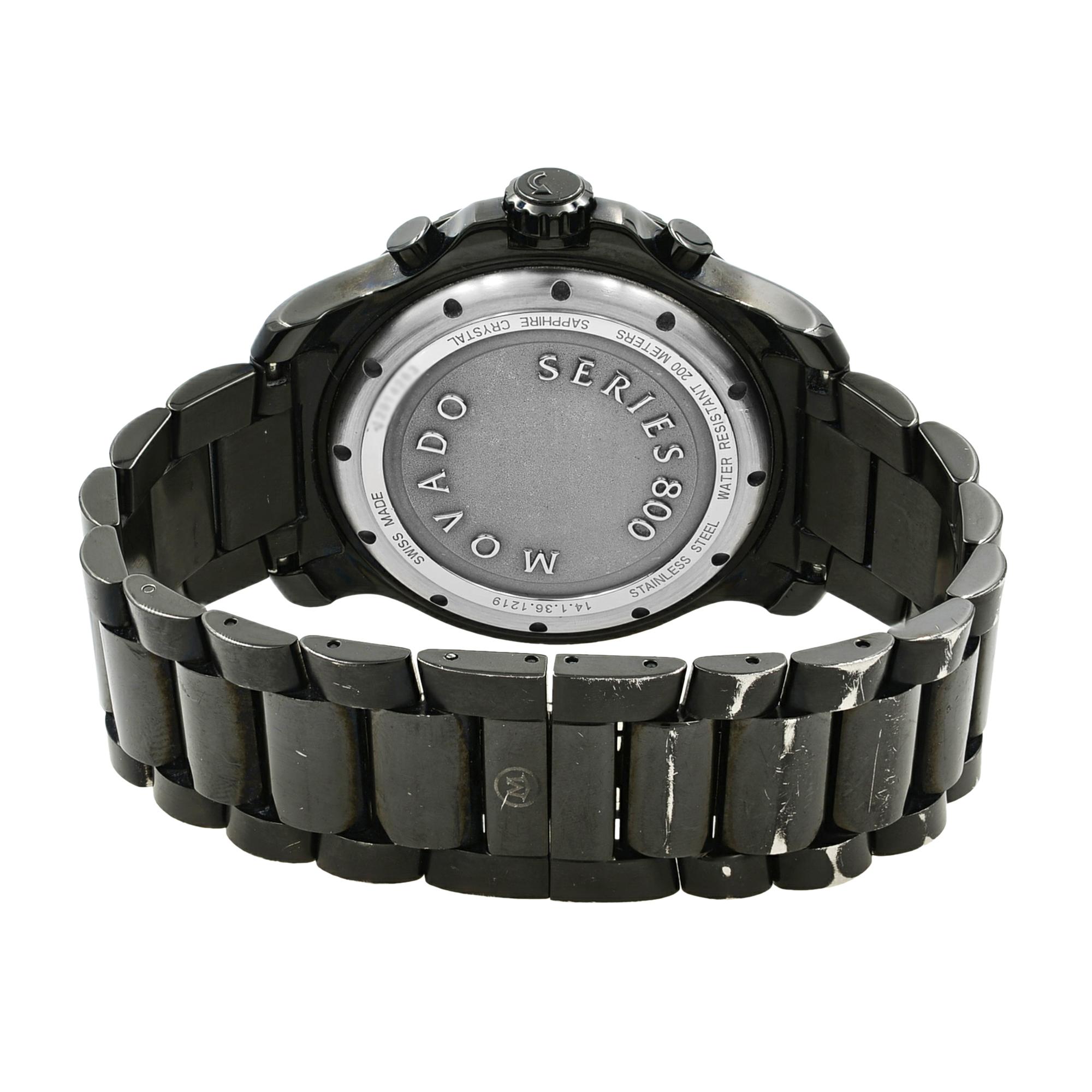 movado series 800 black chronograph