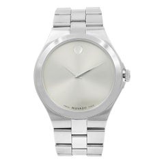 Movado Serio Museum Silver Sunray Dial Steel - Montre à quartz pour hommes 0606556