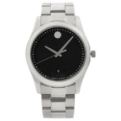 Used Movado Sportivo Museum Steel Black Concentric Dial Quartz Men's Watch 0606481