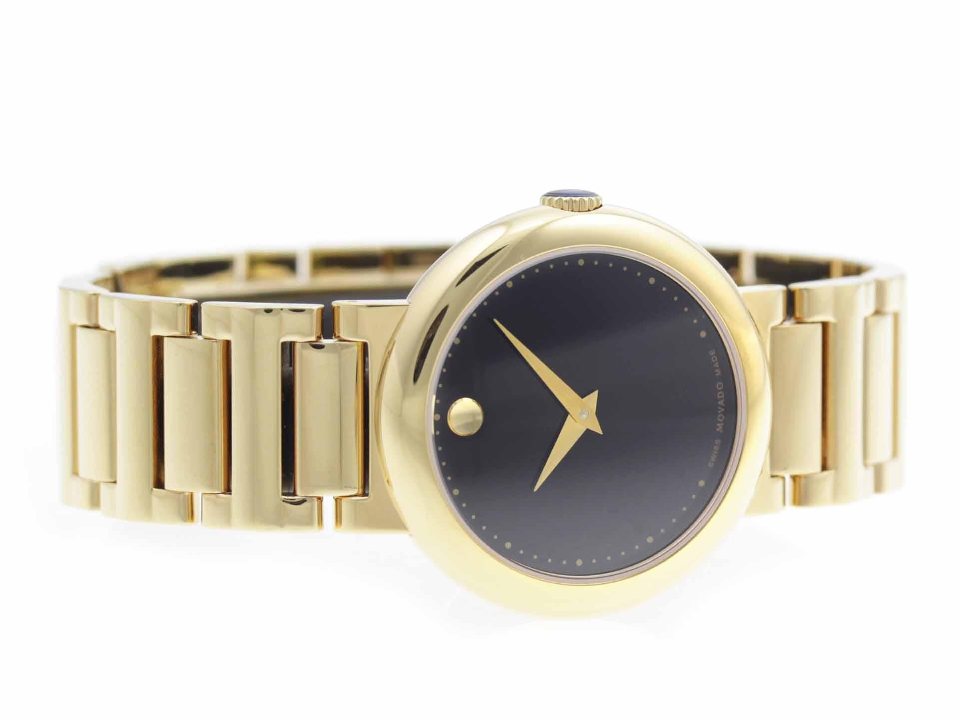 Stainless steel & yellow gold PVD Movado Sports Edition 0604485 watch, water resistance to 30m, with black museum dial.

Watch	
Brand:	Movado
Series:	Concerto
Model #:	606420
Gender:	Ladies
Condition:	Good Pre-owned, Significant Wear to Gold PVD,