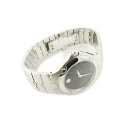 Movado Sports Edition Stainless Museum Black Dial Watch 84 G1 1892 w/ Box