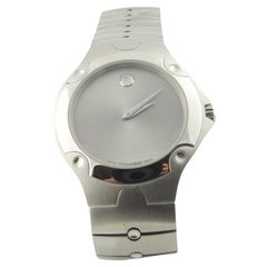 Movado Sports Edition Stainless Museum Silver Dial Watch 84 G1 1892 w/Box