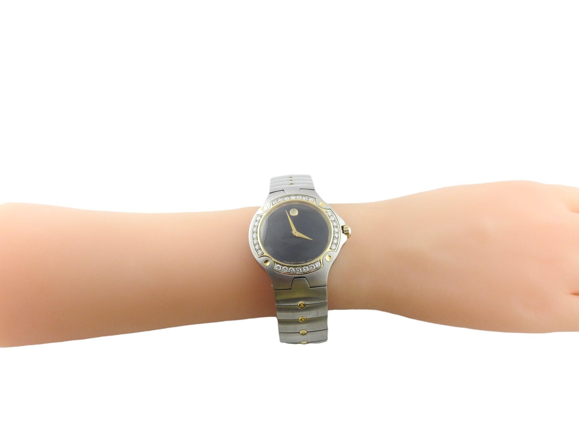 Movado Sports Edition Two Tone Diamond Watch 81 G1 1892 w/ Box 2