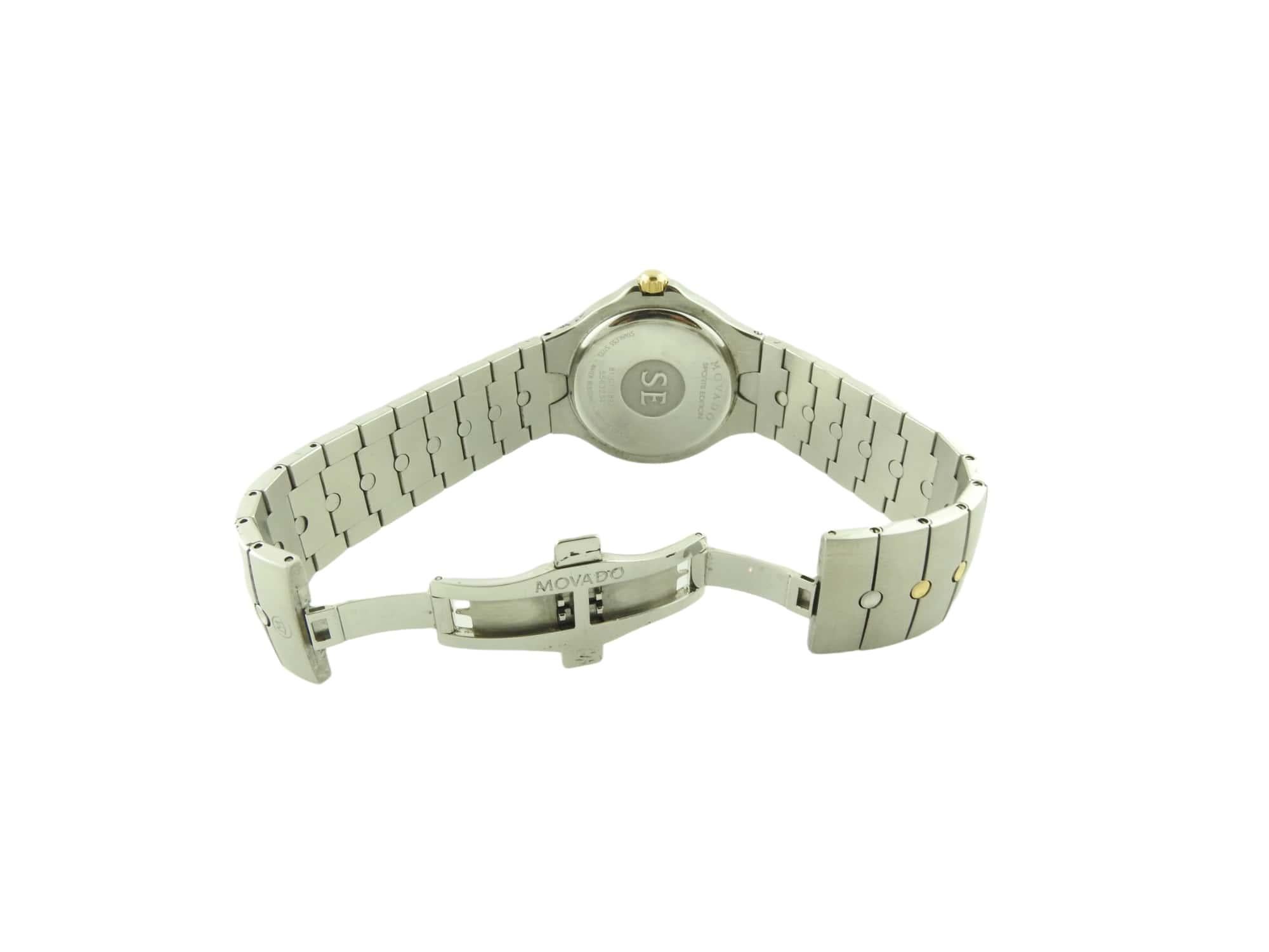 Movado Sports Edition Two Tone Diamond Watch 81 G1 1892 w/ Box In Good Condition In Washington Depot, CT