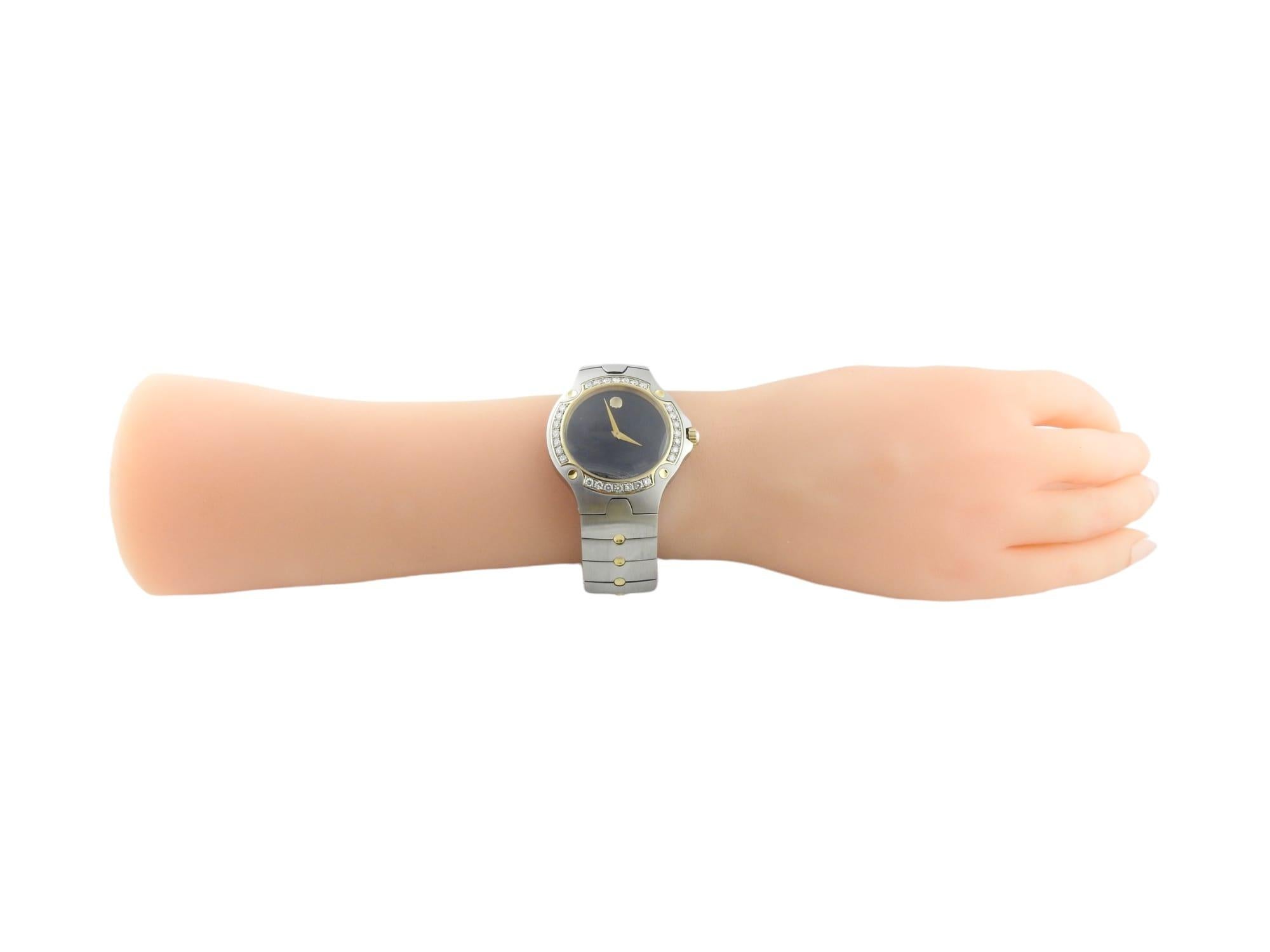 Women's or Men's Movado Sports Edition Two Tone Diamond Watch 81 G1 1892 w/ Box