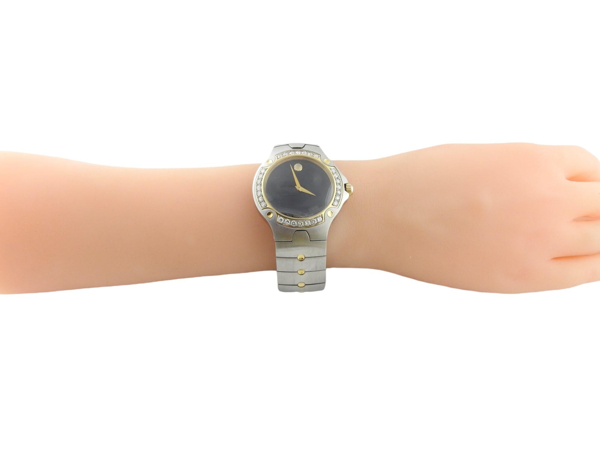 Movado Sports Edition Two Tone Diamond Watch 81 G1 1892 w/ Box 1