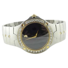 Vintage Movado Sports Edition Two Tone Diamond Watch 81 G1 1892 w/ Box