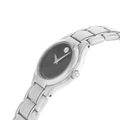 Movado Sprita Black Dial Steel Analog Quartz Ladies Watch 604685
