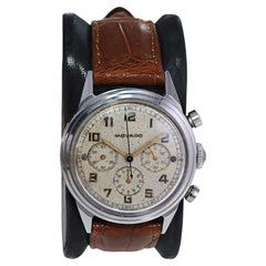 Vintage Movado Stainless Steel Chronograph with Original Dial, circa 1940's