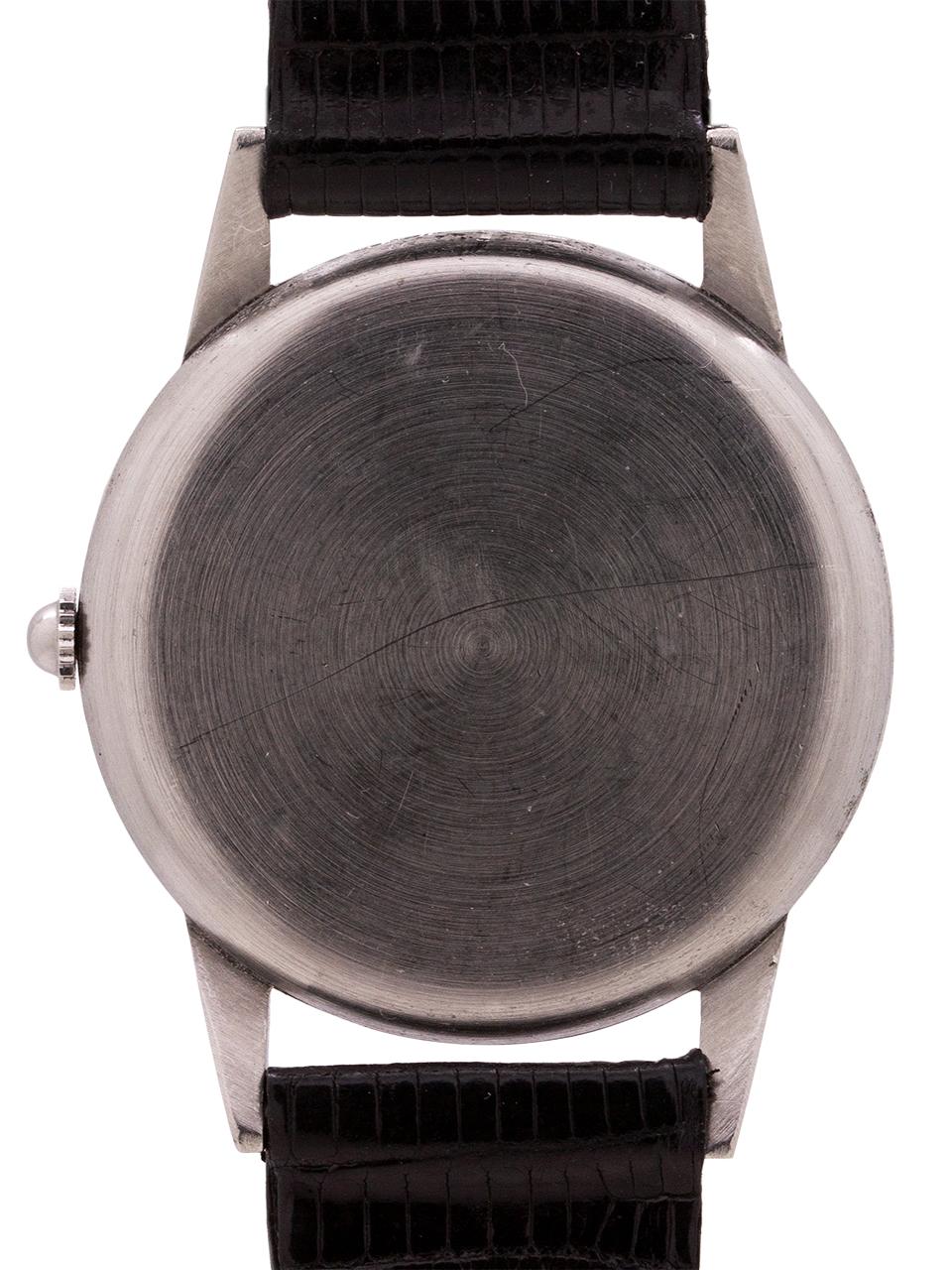 Movado Stainless Steel Manual Wind Watch, circa 1950s In Excellent Condition In West Hollywood, CA