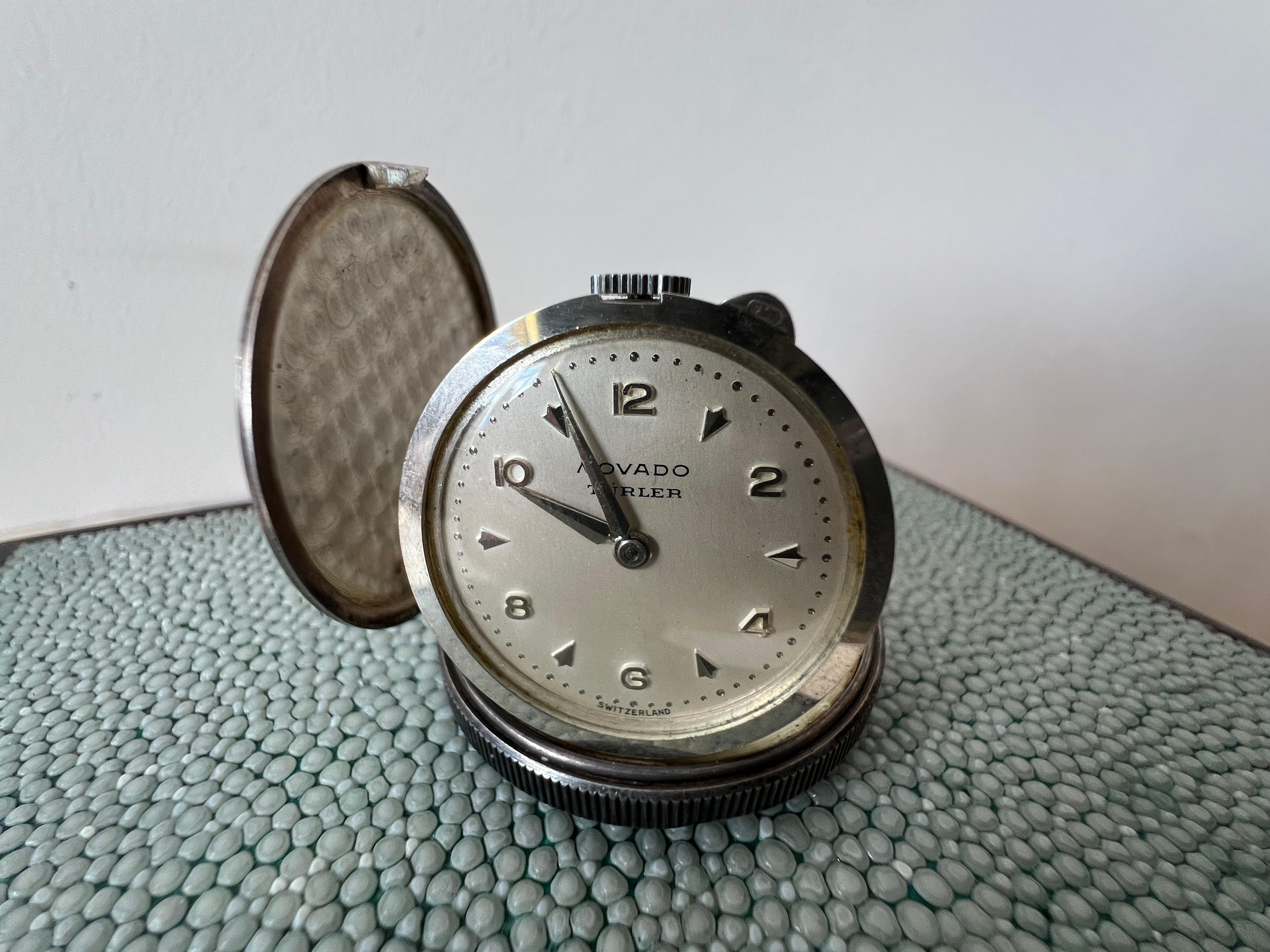 Women's or Men's Movado St.Christopher Coin Watch Sterling Silver Retailed By Turler For Sale