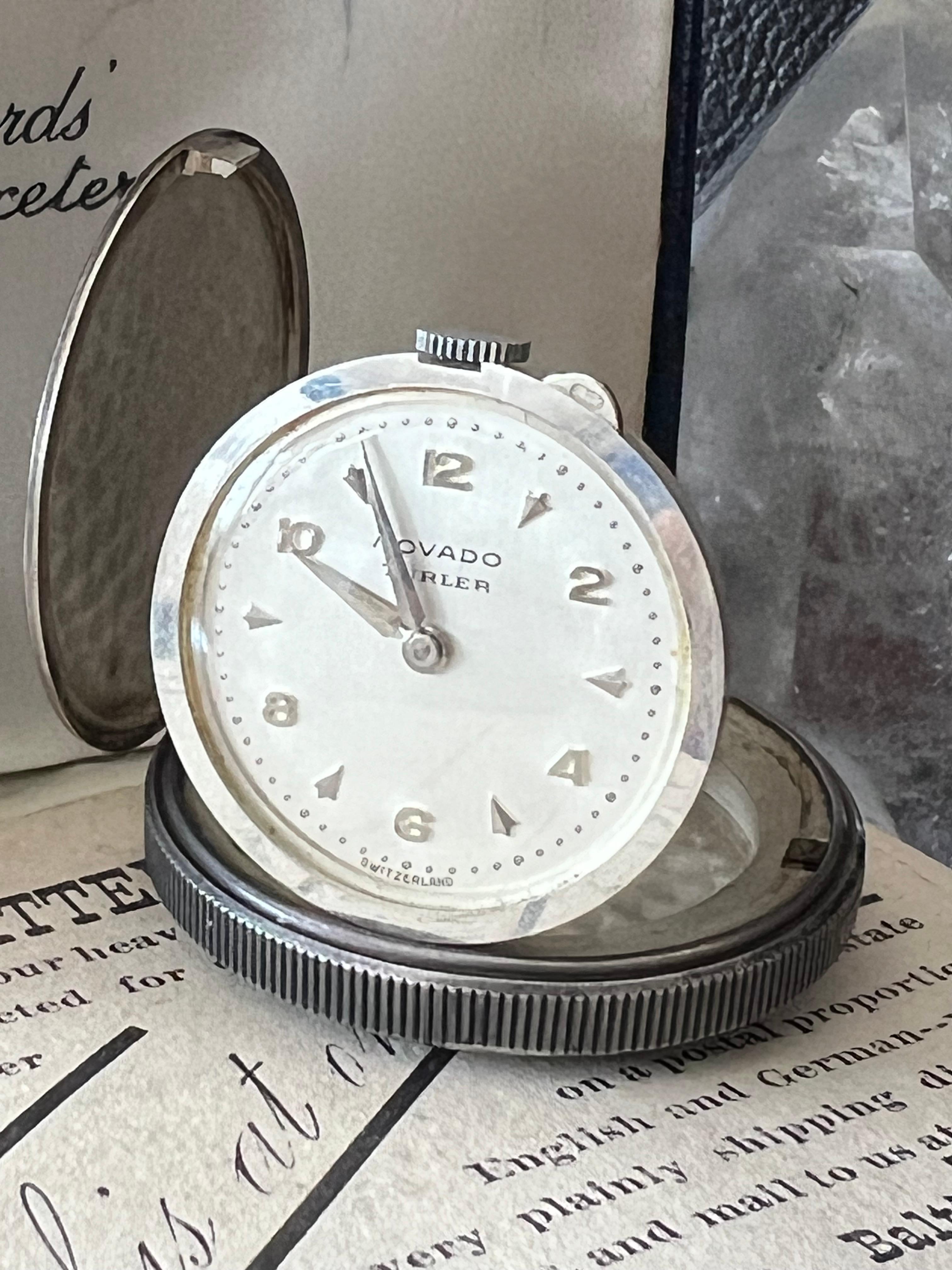 Movado St.Christopher Coin Watch Sterling Silver Retailed By Turler For Sale 4