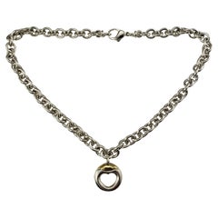 Movado Herz-Halskette aus Sterlingsilber und 18 Karat Gelbgold