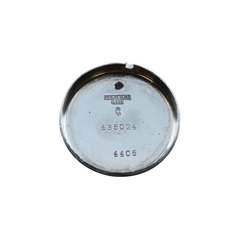Movado Sterling Silber Campaigner Stil Tonneau Form Handaufzug, um 1915 6