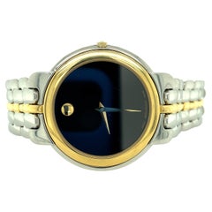 Movado Swiss Quartz Museum Black Dial Men's 35MM Two-Tone Watch