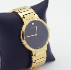 MOVADO Temo Quartz Gold Black Museum Watch