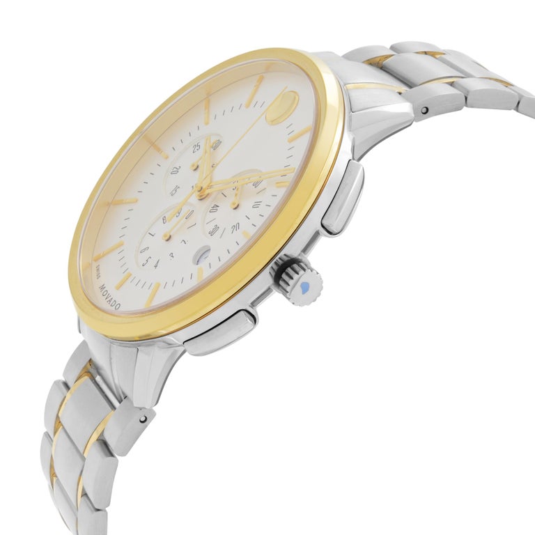 Movado Thin Classic Two-Tone Steel Silver Dial Quartz Mens Watch