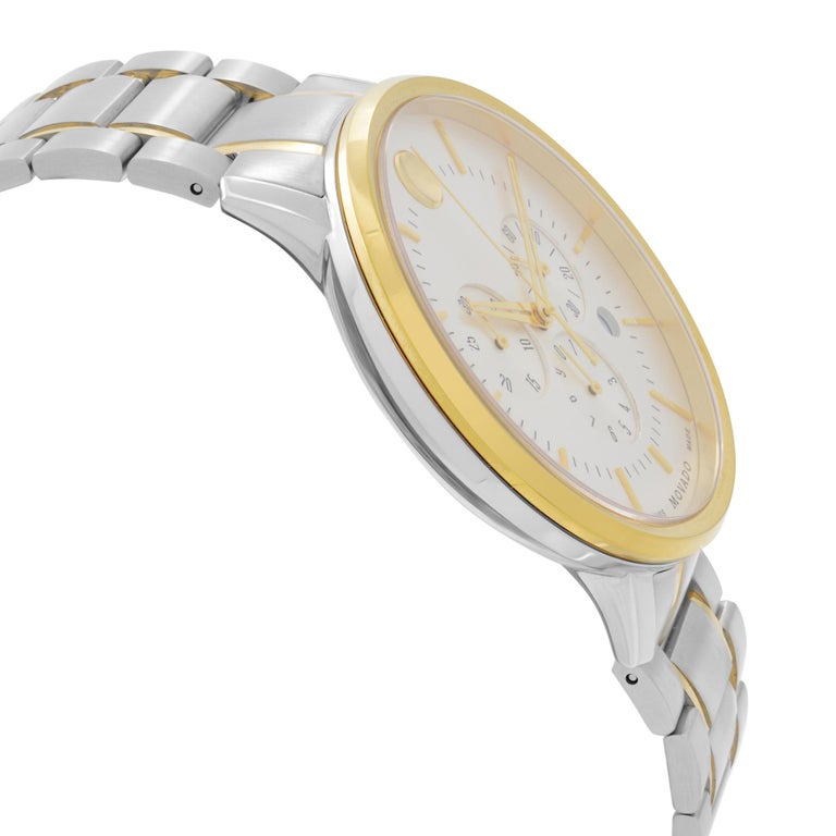 Movado Thin Classic Two-Tone Steel Silver Dial Quartz Mens Watch