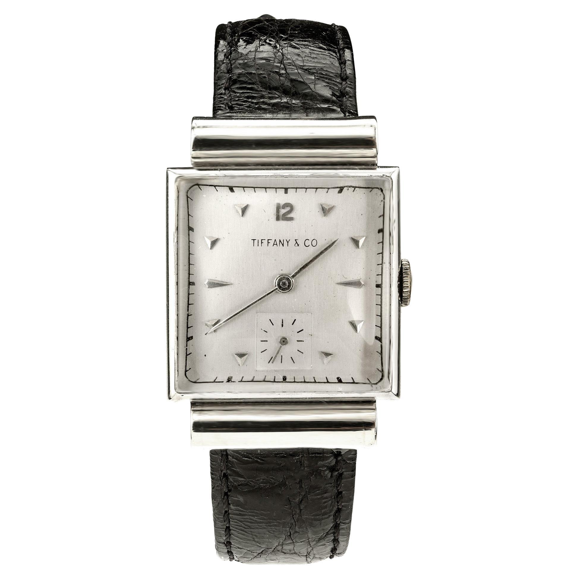 Movado Tiffany & Co Platinum Square Hood's Armbanduhr