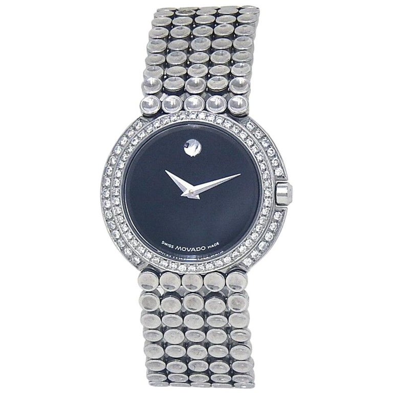 Movado Trembrili Museum Stainless Steel Swiss Quartz Ladies Watch 84A11810 For Sale at 1stDibs