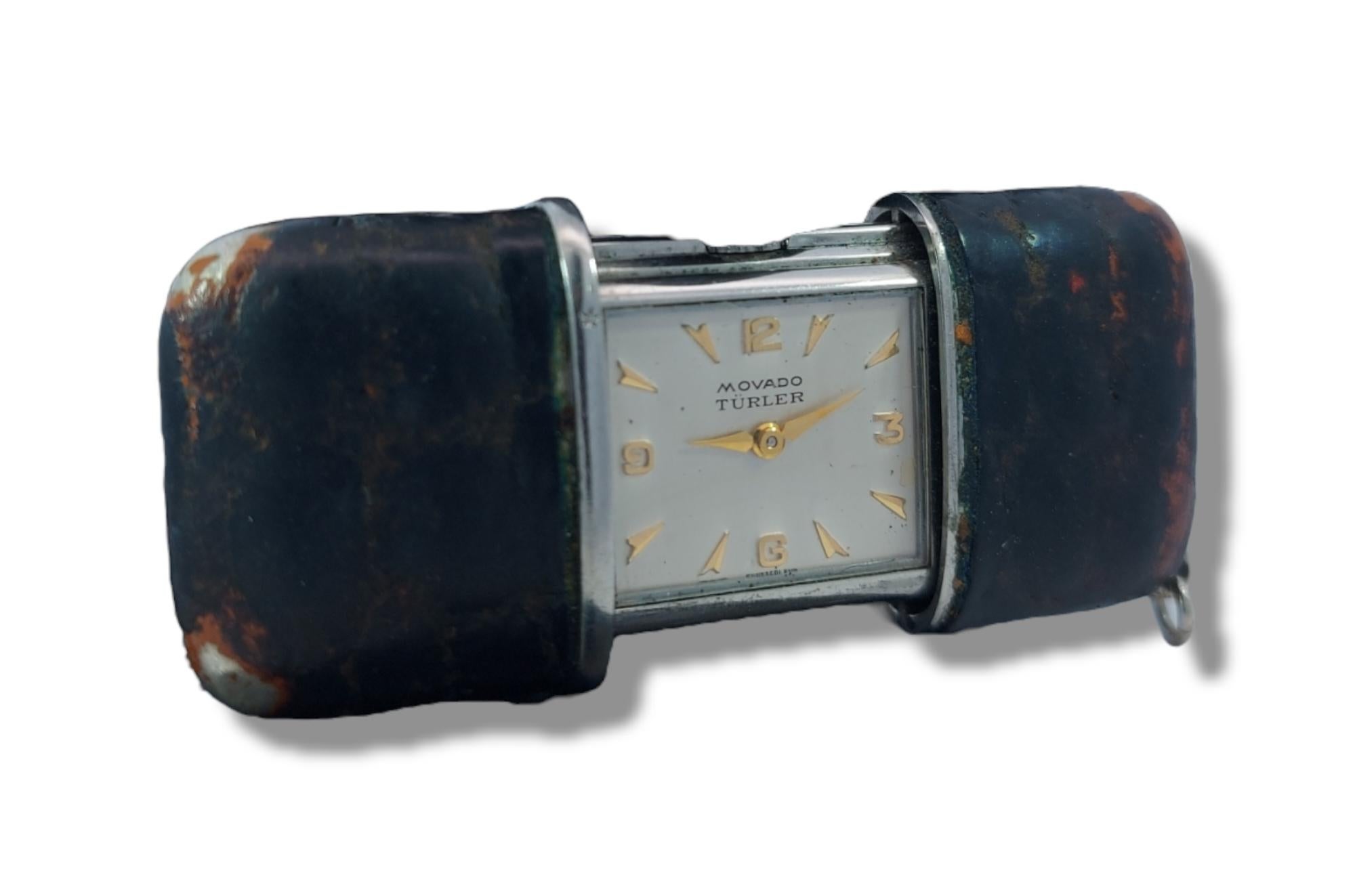 Movado Türler  Montre à glissière / montre de voyage, montre de sac à main, avec support. en vente 1