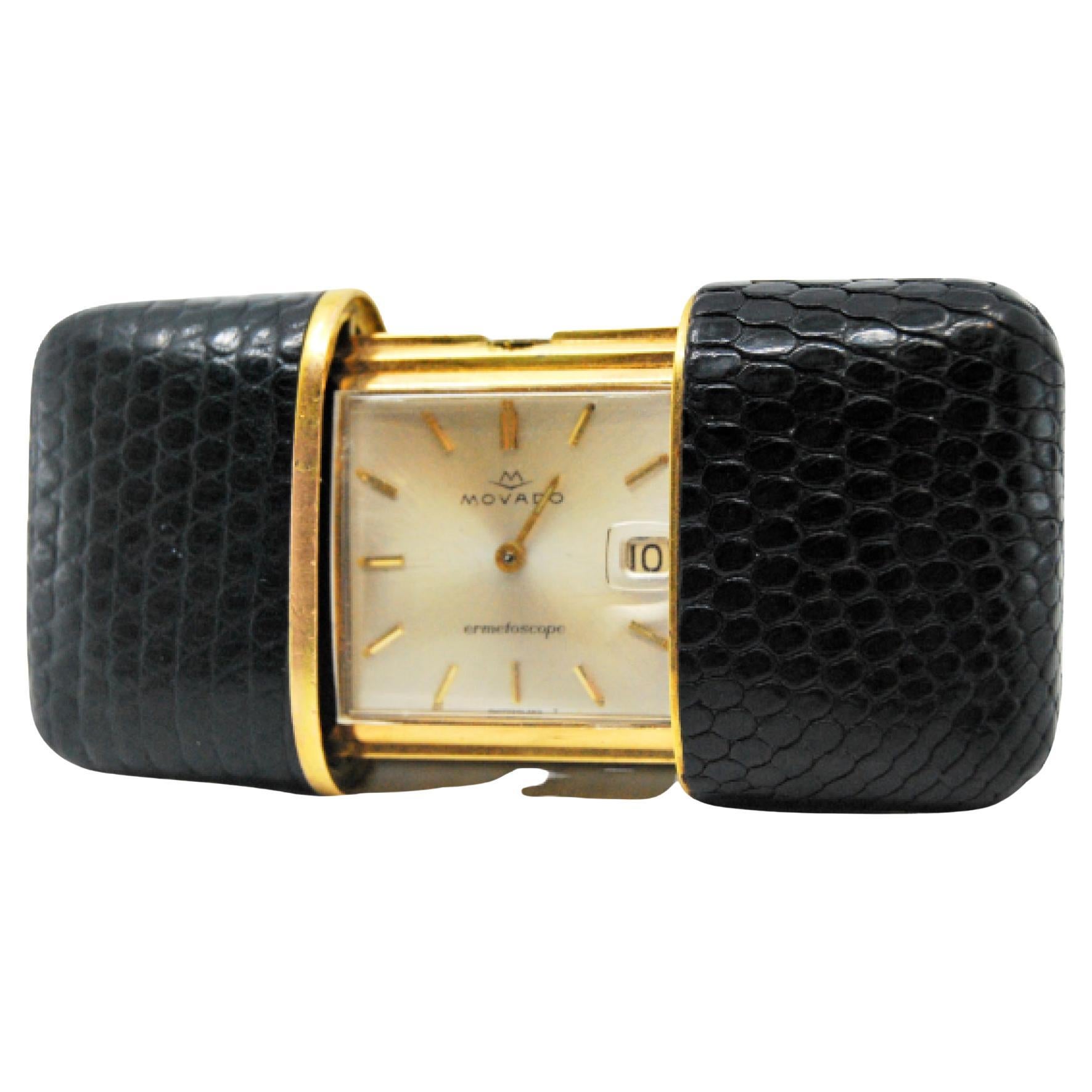 Movado Vintage Manual Winding Slide Travel Watch from the Sixties