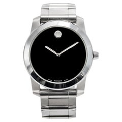 Movado Vizio 34MM 0605808 Black Onyx Stainless Steel Quartz Watch